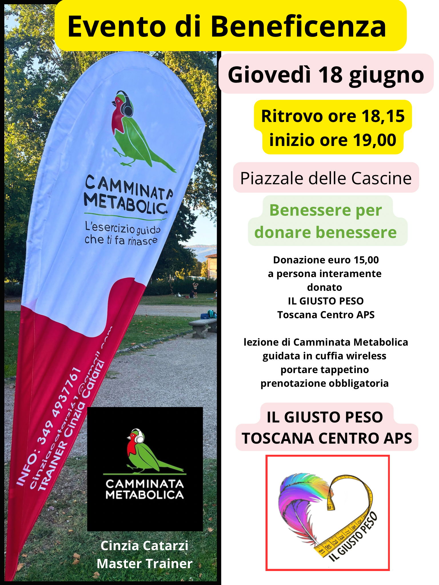 FIRENZE INSIEME PER IL GIUSTO PESO - Evento  di Beneficenza - Parco delle Cascine