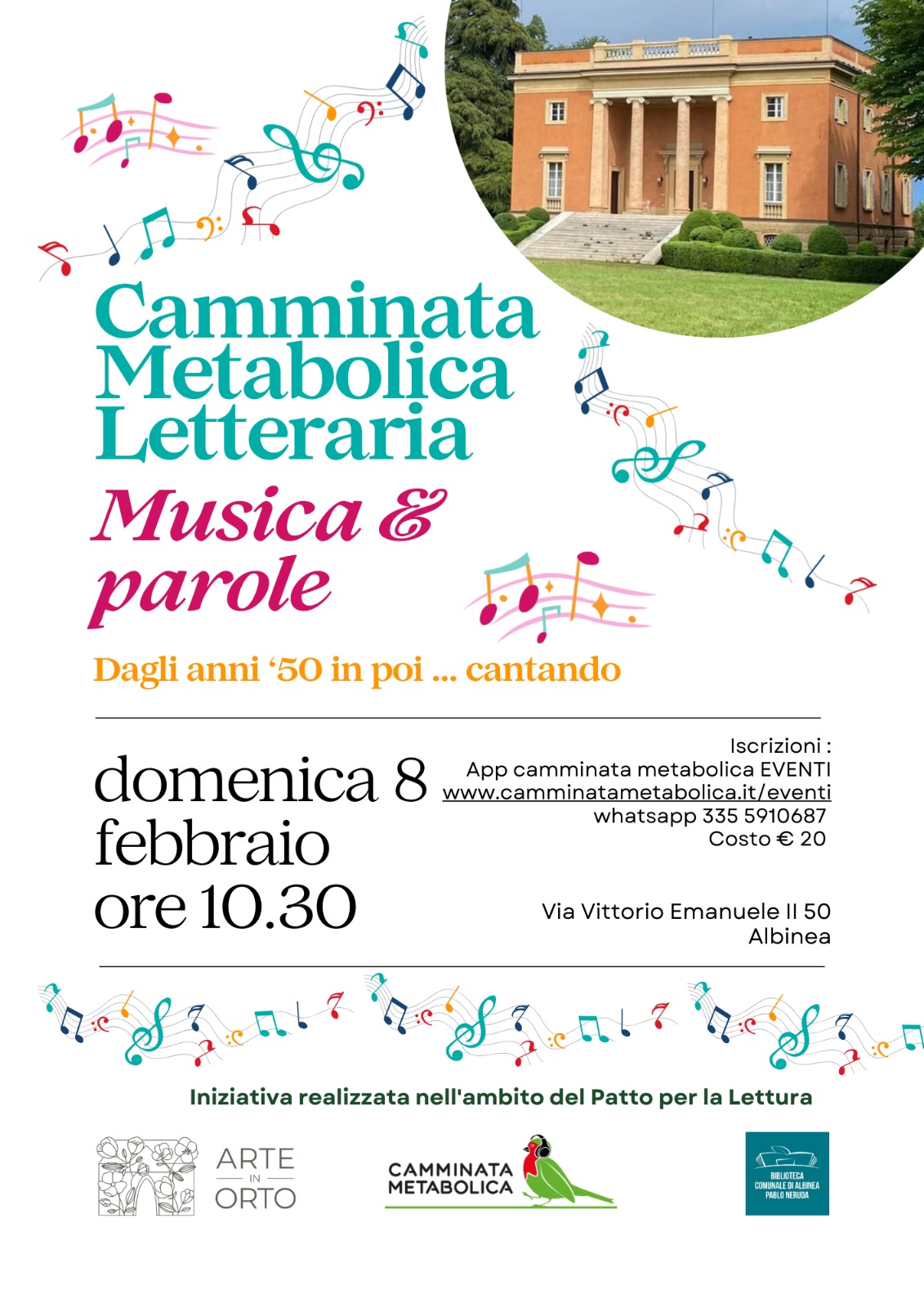 ALBINEA (RE) - VILLA ARNO' " LETTERARIA Musica e Parole"