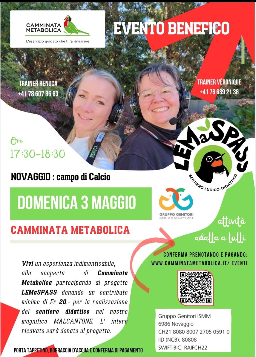 Evento Benefico LEMaSPASS, Camminata Metabolica Novaggio