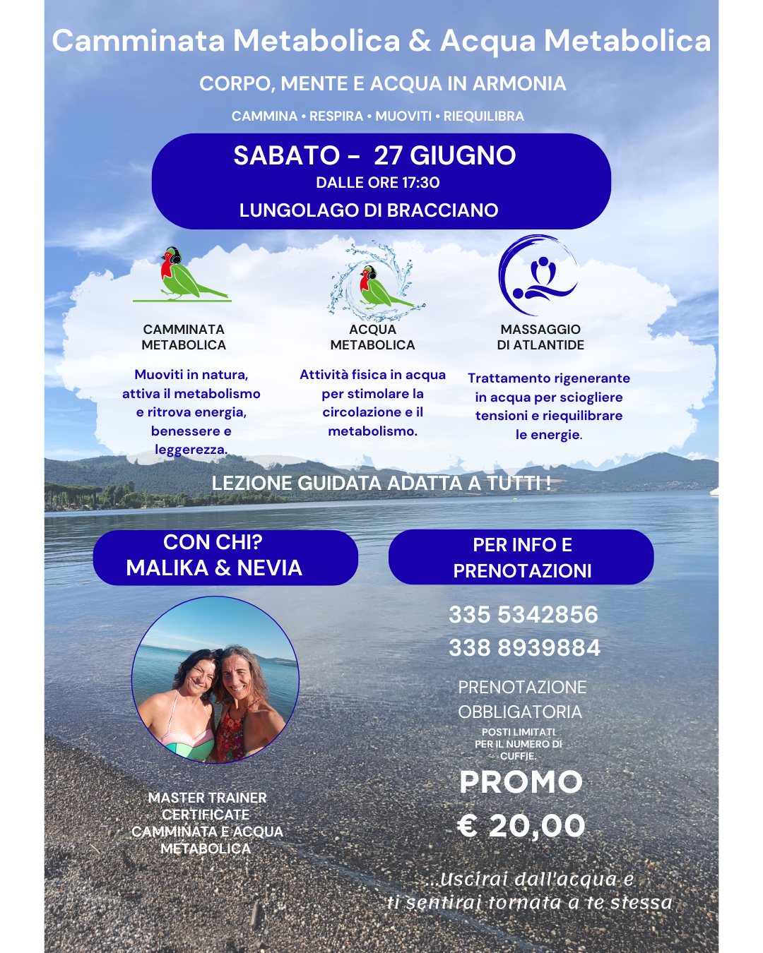 ROMA - LUNGOLAGO DI BRACCIANO - CAMMINATA METABOLICA E ACQUA METABOLICA 