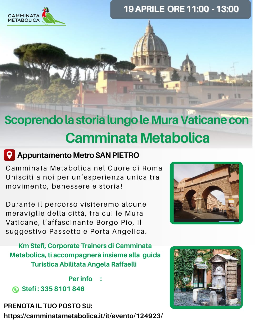 Roma - scoprendo la storia lungo le Mura Vaticane con Camminata Metabolica