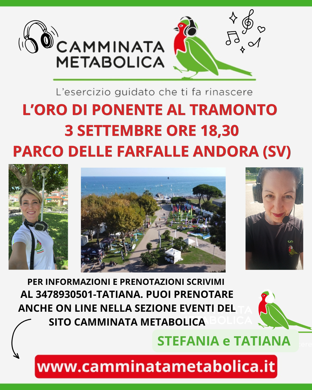 L'Oro di Ponente 3 SETTEMBRE ORE 18,30 Camminata Metabolica al Tramonto