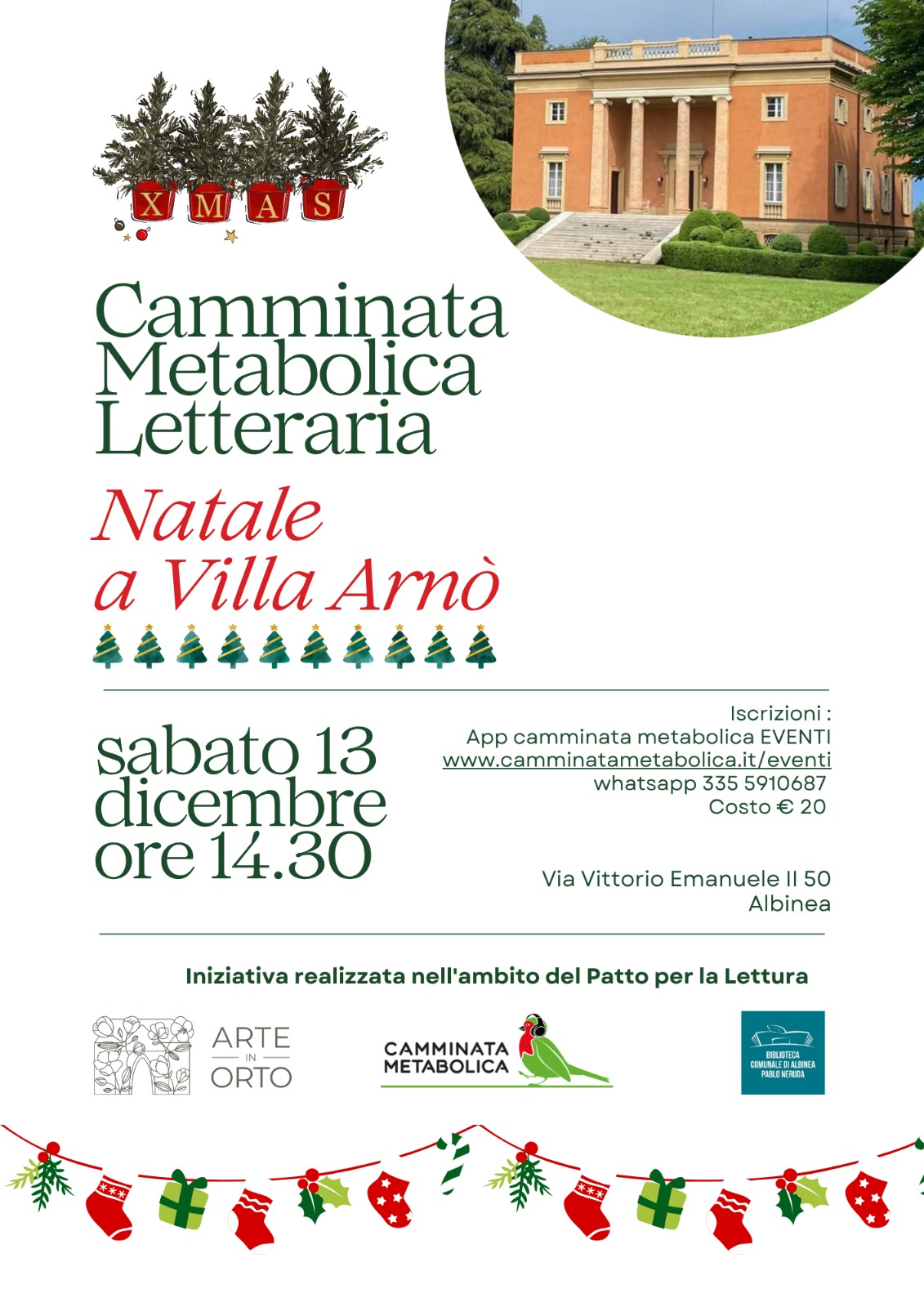 ALBINEA (RE) - VILLA ARNO' " LETTERARIA DI NATALE"