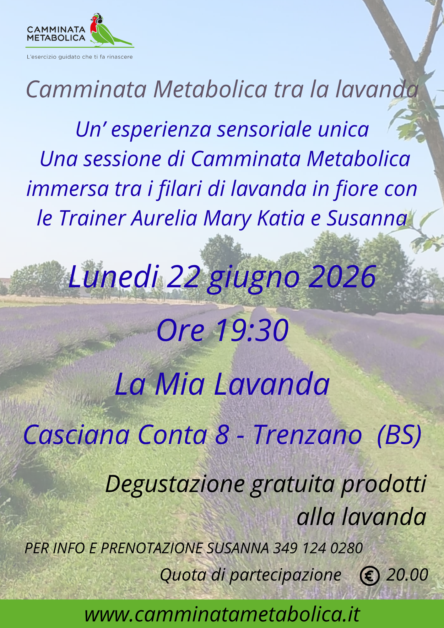 Camminata Metabolica tra i filari di lavanda