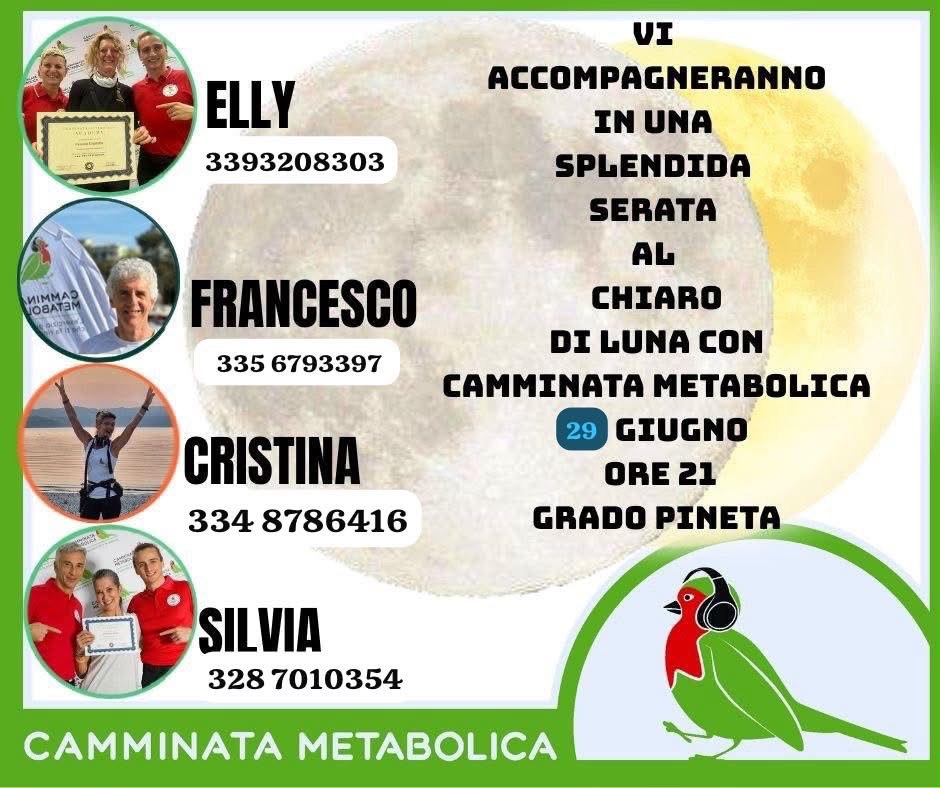 GRADO PINETA CAMMINATA METABOLICA SOTTO UN CIELO DI LUNA PIENA