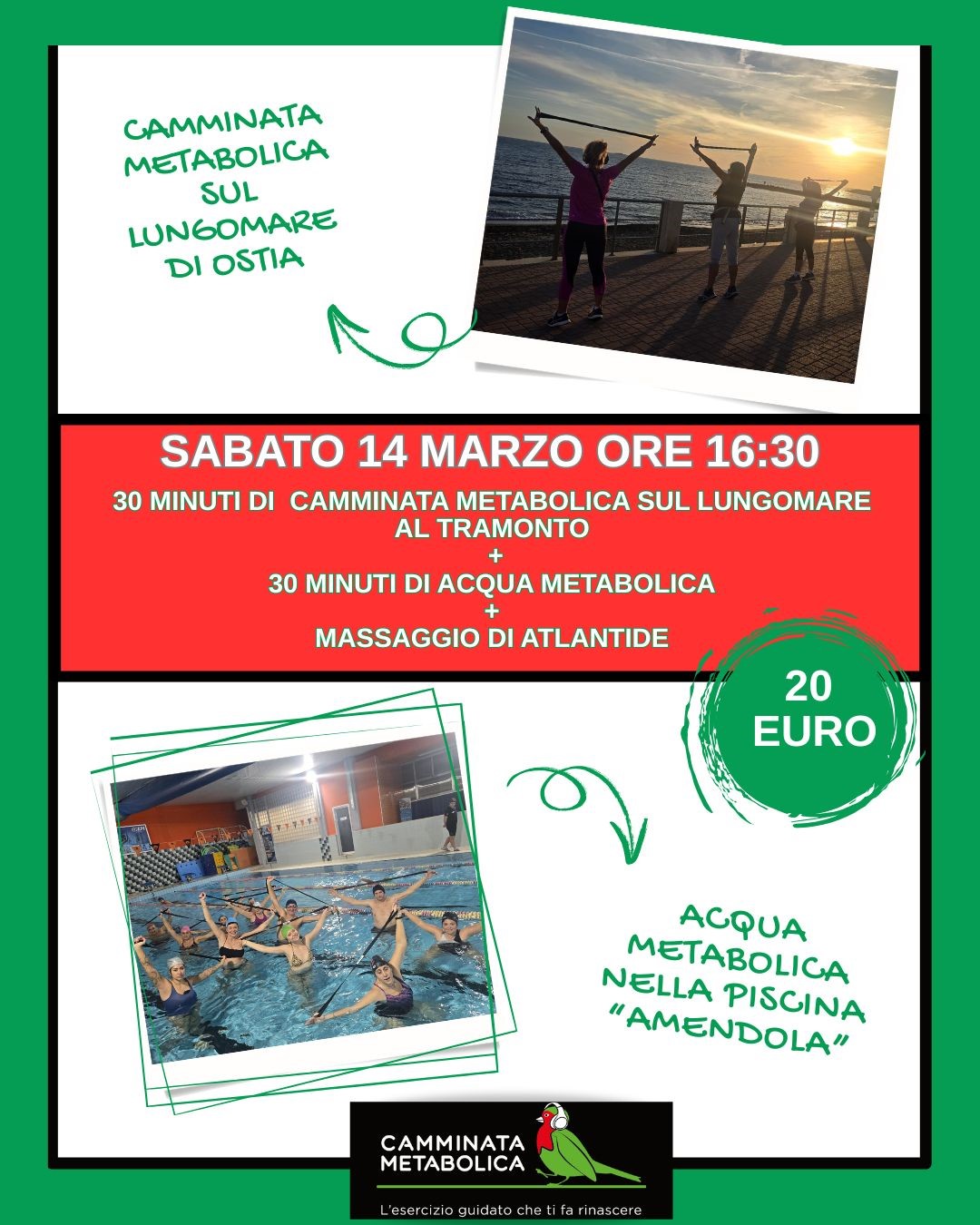 Ostia ( Roma) : Camminata + Acqua Metabolica in piscina coperta