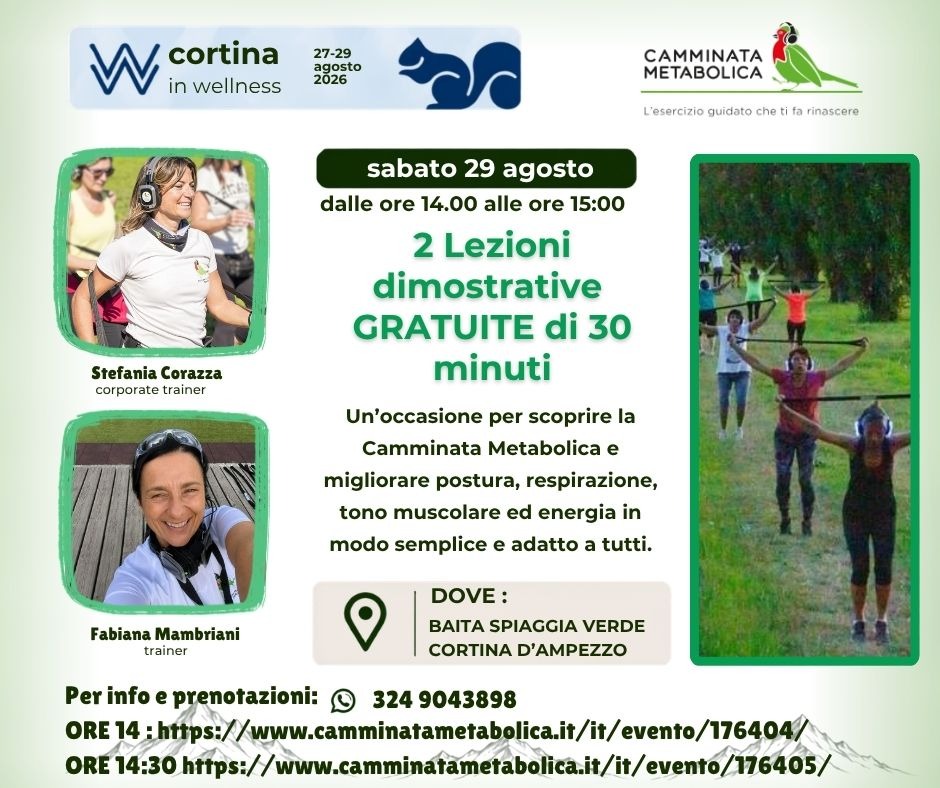 Cortina Wellness Cortina d'Ampezzo 2'turno lezione dimostrativa