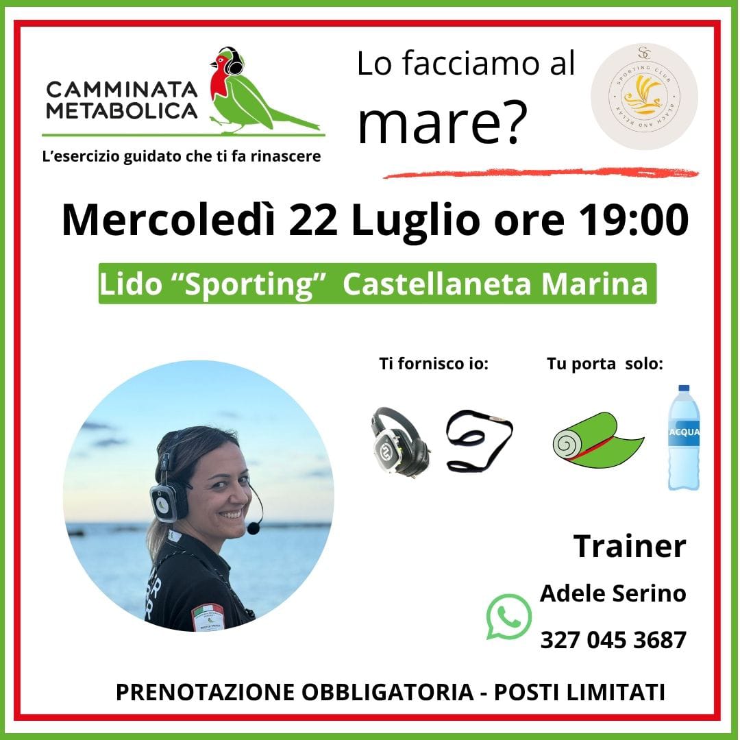 CASTELLANETA MARINA:CAMMINATA METABOLICA IN SPIAGGIA